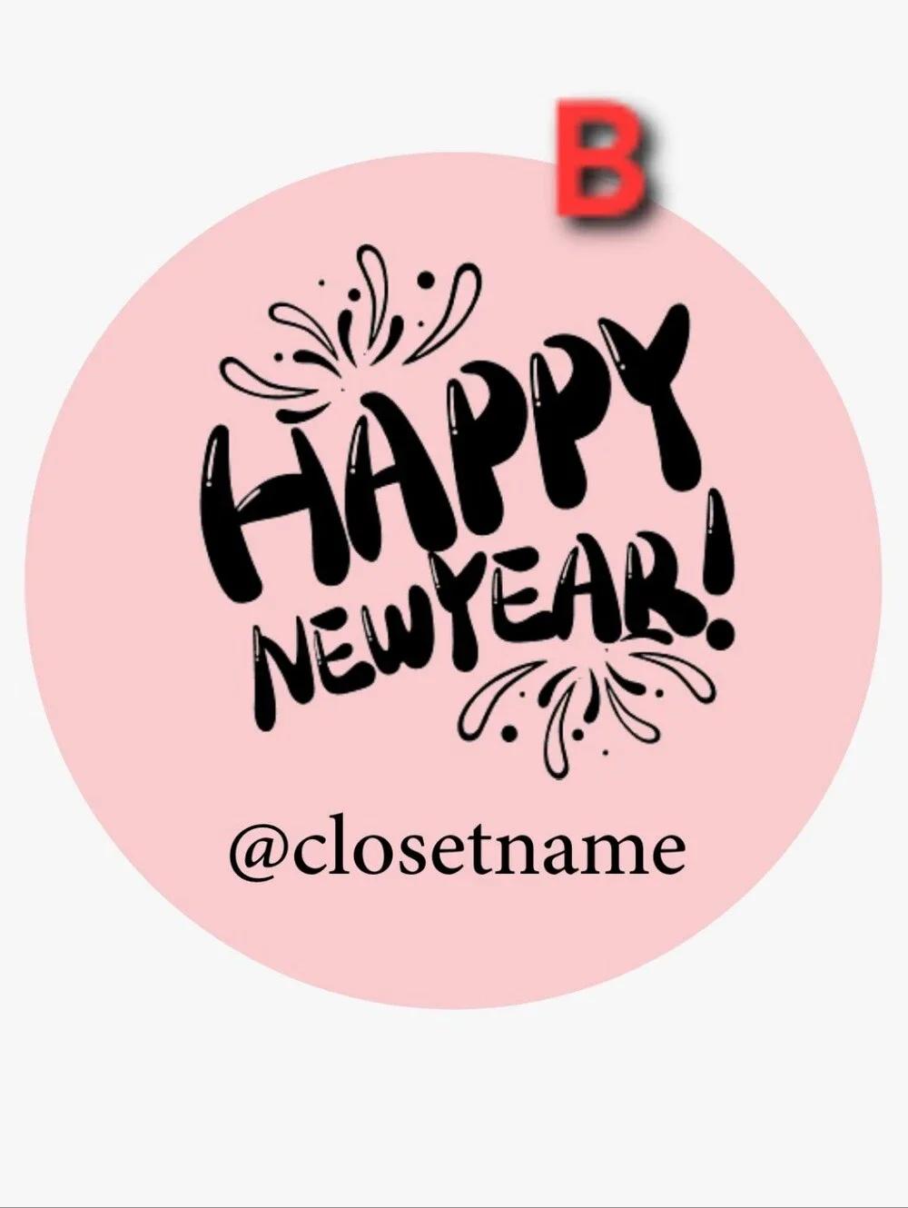 100ct ROLL, CUSTOM HAPPY NEW YEAR STICKERS